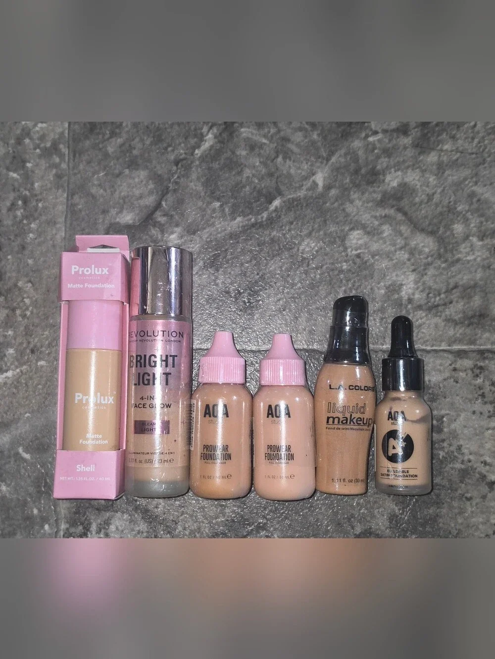 Foundation Bundle- Prolux, Makeup Revolution, AOA Studio & LA Colors BNIB